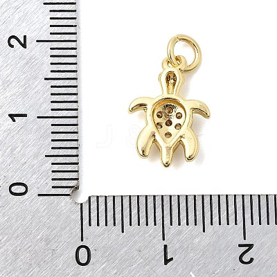 Brass Pave Clear Cubic Zirconia Pendants KK-G554-08B-G-1