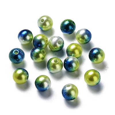 Rainbow ABS Plastic Imitation Pearl Beads OACR-Q174-8mm-16-1