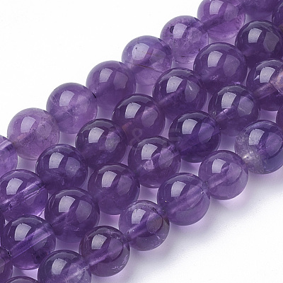 Natural Amethyst Beads Strands G-Q961-17-8mm-1