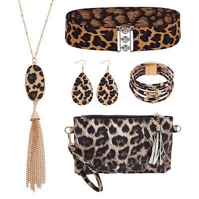 Leopard Print Jewelry Sets SJEW-UN0001-23-1