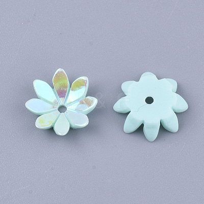 Opaque Resin Bead Caps X-RESI-T040-015-1