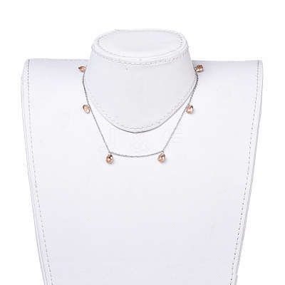 Cubic Zirconia Charms Necklaces NJEW-JN02686-1