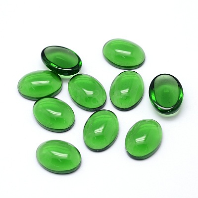 K9 Glass Cabochons Oval Flat Back Cabochons GGLA-L002B-04-1