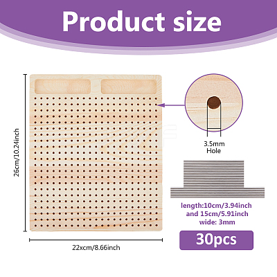 Rectangle Wood Crochet Blocking Board DIY-BC0013-51B-1