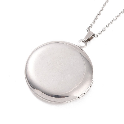 Non-Tarnish 304 Stainless Steel Locket Pendant Necklaces NJEW-F239-02P-1