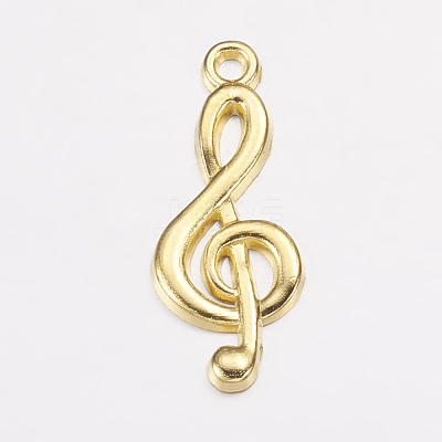 Tibetan Style Alloy Treble Clef Pendants X-TIBEP-R315-G-LF-1