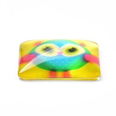 (Defective Closeout Sale)Printed Glass Cabochons GGLA-XCP0001-02-1