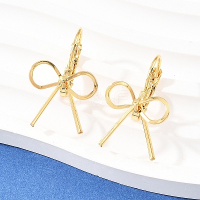 Bowknot Brass Leverback Earrings EJEW-A150-04B-G-1
