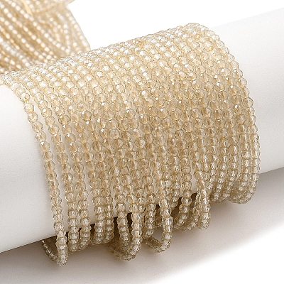 Transparent Electroplate Glass Beads Strands GLAA-H021-01A-PL02-1