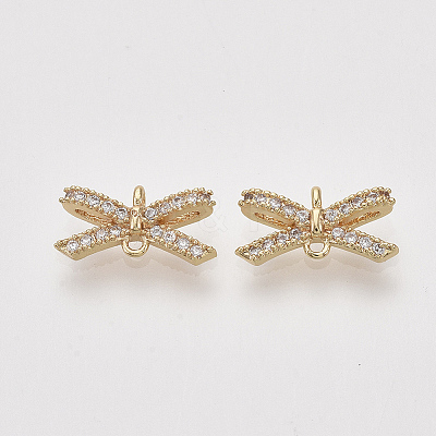 Brass Micro Pave Cubic Zirconia Links connectors X-ZIRC-S064-023-1