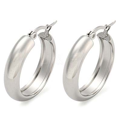 Tarnish Resistant 202 Stainless Steel Hoop Earrings EJEW-H003-38P-03-1