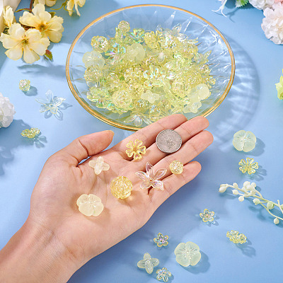 130Pcs 8 Styles Plating Acrylic Beads OACR-TA0004-51A-1