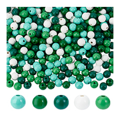 340Pcs 5 Colors Wood European Beads WOOD-PH0003-31-1