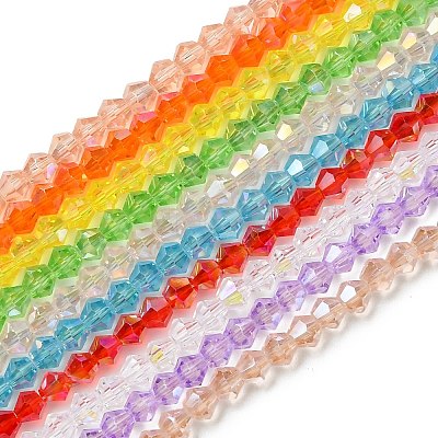 10 Strands 10 Styles Transparent Electroplate Glass Beads Strands EGLA-CJ0001-29-1