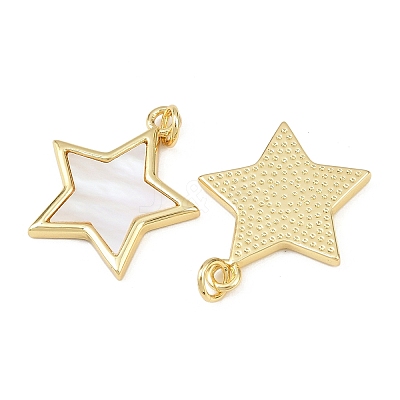 Natural Shell Star Pendants KK-L251-43G-01-1