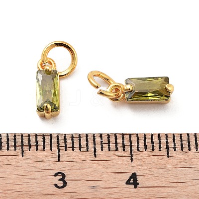 Brass Micro Pave Cubic Zirconia Charms ZIRC-F111-03G-09-1