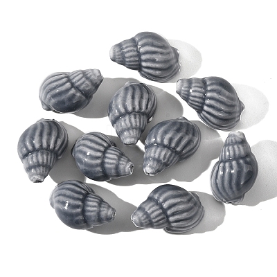 10Pcs Handmade Printed Porcelain Beads PORC-YW0001-26F-1
