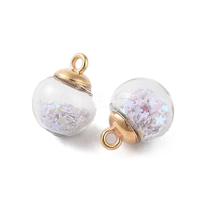 Glass Round Pendants GLAA-P063-01G-05-1