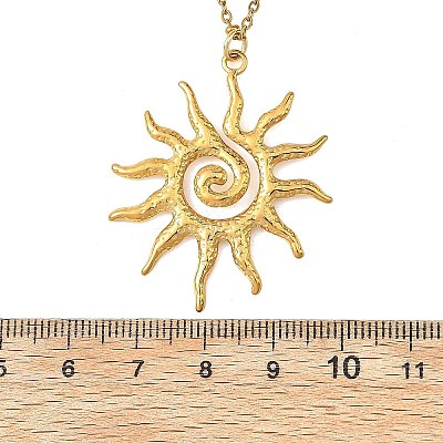 304 Stainless Steel Sun Pendant Satellite Chain Necklaces NJEW-JN06507-1