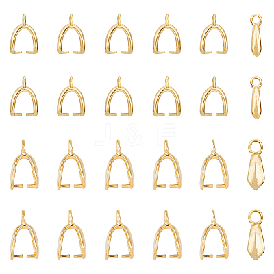 40Pcs 2 Style Rack Plating Eco-friendly Brass Ice Pick Pinch Bails KK-FH0005-33-1