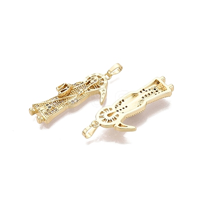 Religion Brass Micro Pave Clear Cubic Zirconia Pendants KK-N287-46B-G-1