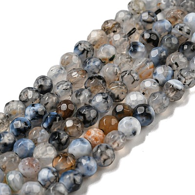 Natural Fire Crackle Agate Bead Strands G-R344-4mm-24-1