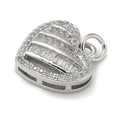 Rack Plating Brass Micro Pave Cubic Zirconia Pendants KK-K392-36P-1