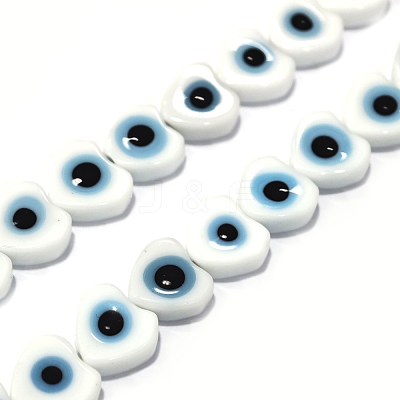 Handmade Evil Eye Lampwork Beads Strands LAMP-F023-B06-1