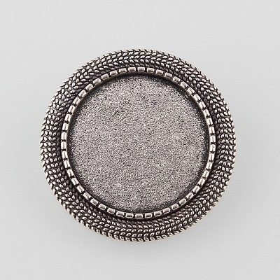 Vintage Alloy Brooch Cabochon Bezel Settings X-PALLOY-O038-20AS-1
