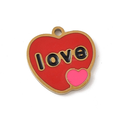 304 Stainless Steel Enamel Charms LS-STAS-P388-19F-G-1