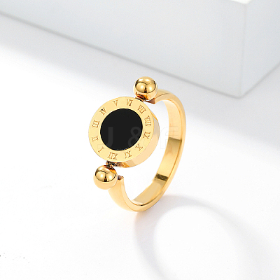 Roman Numerals Brass Finger Ring IJ4807-06-1