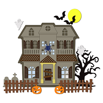 Halloween Theme Carbon Steel Cutting Dies Stencils DIY-WH0309-1186-1
