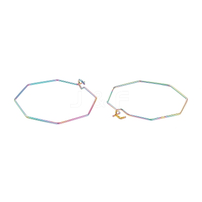 Ion Plating(IP) 316 Stainless Steel Hoop Earrings Findings STAS-C029-03M-1
