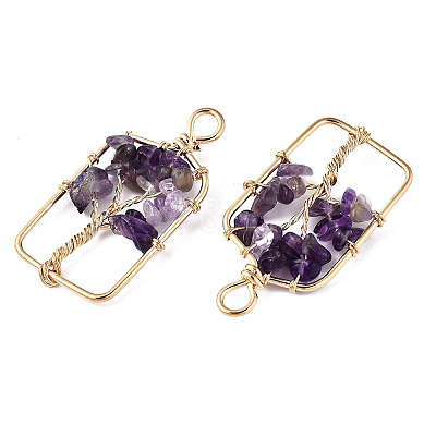 Natural Amethyst Pendants G-T131-93B-06-1