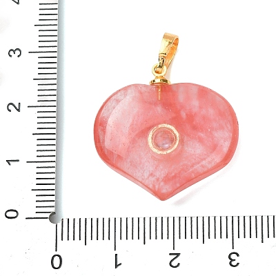 Cherry Quartz Glass Pendants G-B188-02G-01-1