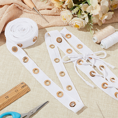 5 Yards Cotton Ribbons with Eyelet Rings OCOR-GA0001-77A-1