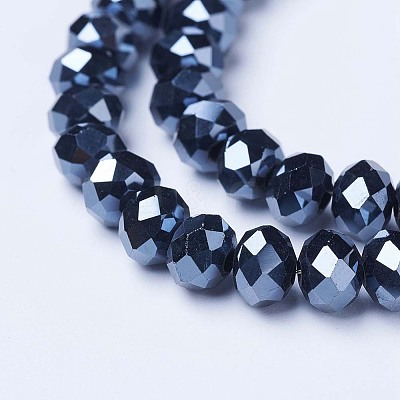 Electroplate Glass Beads Strands EGLA-A044-P8mm-A18-1