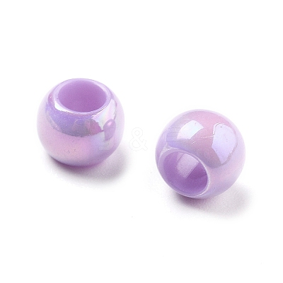 UV Plating Rainbow Iridescent Acrylic Beads PACR-D300-01E-1