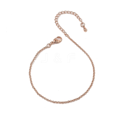 Brass Rolo Chain Bracelets for Women BJEW-G735-05RG-1