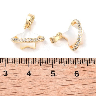 Brass Micro Pave Clear Cubic Zirconia Pendants KK-B102-29G-1