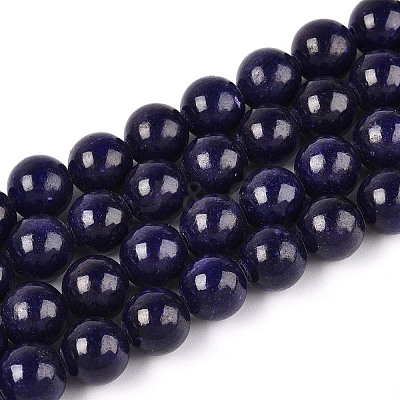 Dyed Natural Mashan Jade Round Beads Strands G-T139-8mm-67H-1