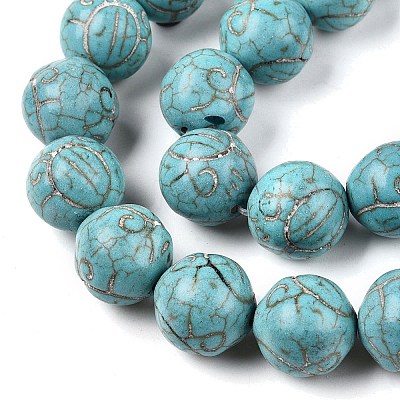 Synthetic Turquoise Beads Strands UNKW-T001-01B-1
