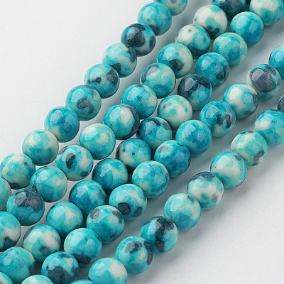 Natural Ocean White Jade Bead Strands G-G916-6mm-04-1