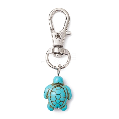 Sea Turtle Synthetic Howlite Pendant Decorations HJEW-JM02382-1