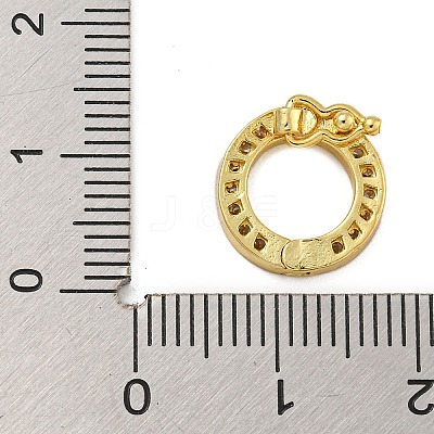 Rack Plating Brass Micro Pave Clear Cubic Zirconia Twister Clasps KK-F876-06G-01-1