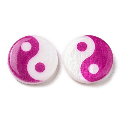 Printed Natural Freshwater Shell Beads SHEL-R129-07C-04-1