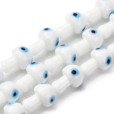 Handmade Evil Eye Lampwork Beads Strands LAMP-S069-01A-1