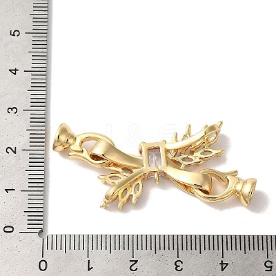 Brass Micro Pave Cubic Zirconia Fold Over Clasps KK-B098-09G-03-1