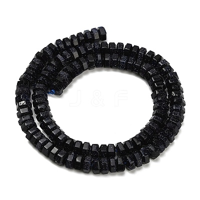 Synthetic Blue Goldstone Beads Strands G-G317-A07-3x6mm-1