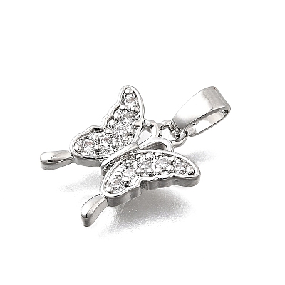 Brass Micro Pave Cubic Zirconia Charms KK-P336-16A-P-1